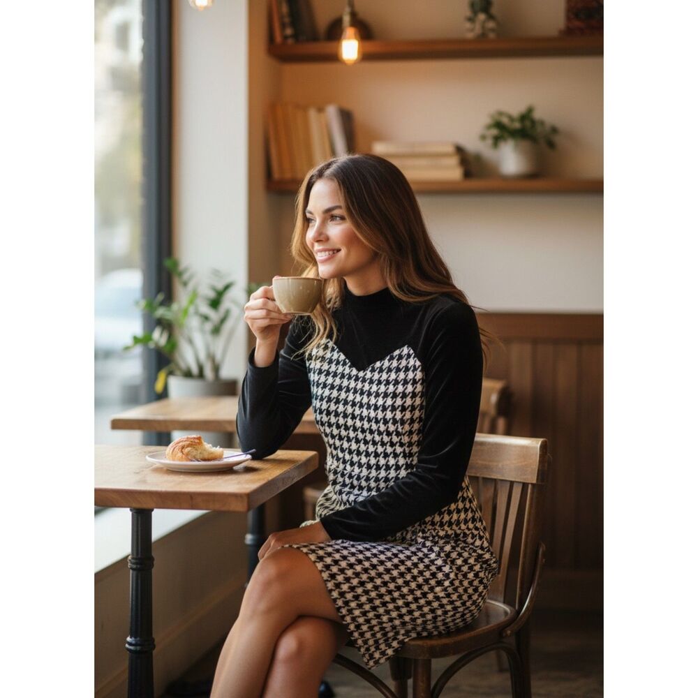 Vintage Houndstooth Dress